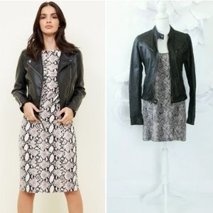 JOIE Snake Print Slip Dress XS Silk Gray Party